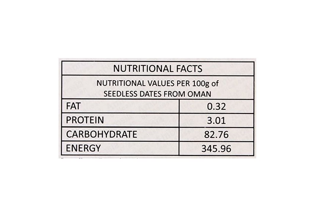 Ambrosia Delicatessen Seedless Dates From Oman   Box  250 grams